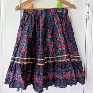 Women's Vintage Floral A-Line Skirt